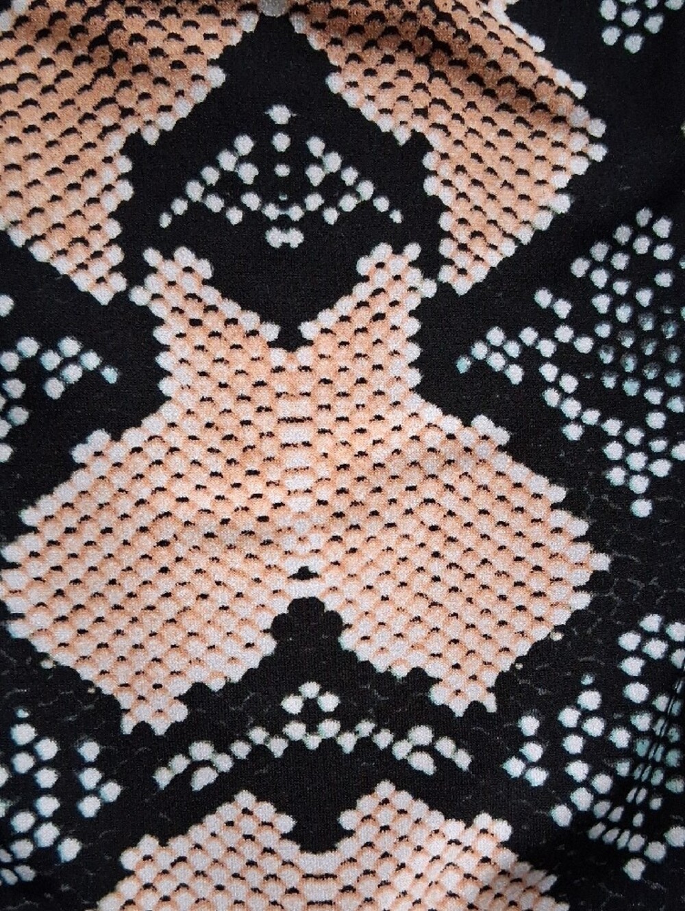 eva varro Black Dress with Teal and Peach Print - Picture 4 of 5